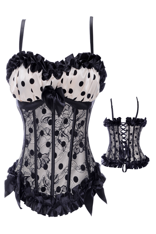 White Black-dotted Corset